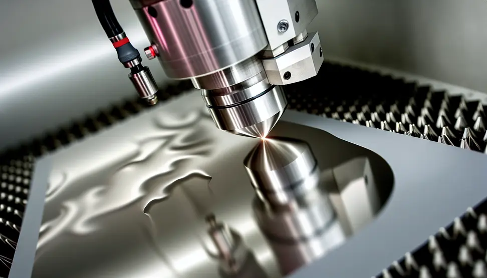 A CNC lathe with a diamond cutting tool achieving a flawless, mirror-like finish on metal.
