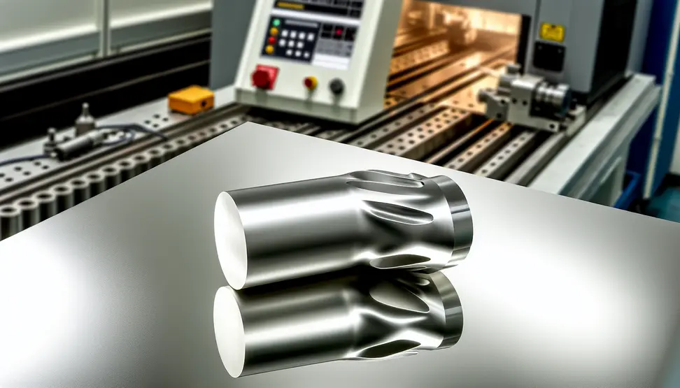 A smooth, reflective metal sheet in a workshop, highlighting precision machining techniques.