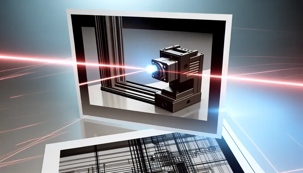 A 3D LiDAR scanner mapping a structure for precise laser system alignment.