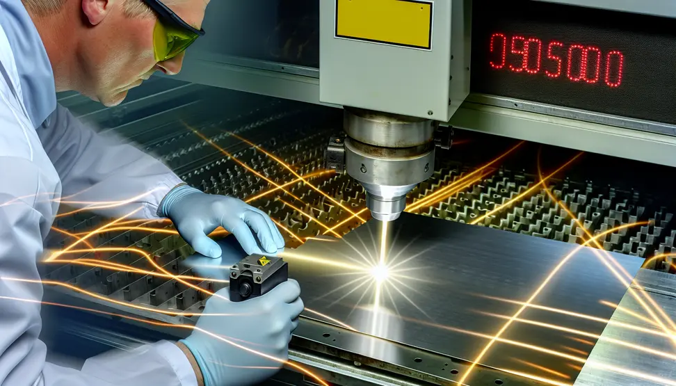 A high-quality laser engraving machine performing intricate engravings on material in a clean, factory environment.