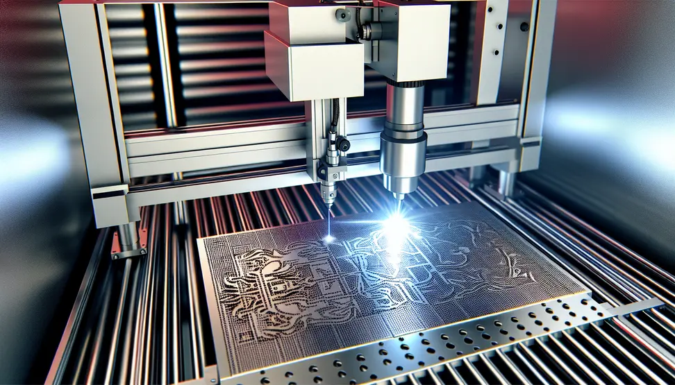 A state-of-the-art laser marking machine showcasing its advanced capabilities on a metal surface.